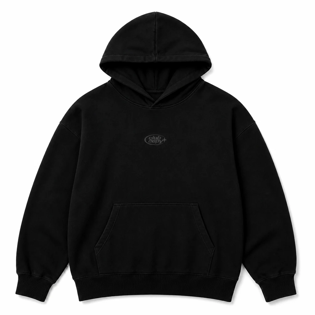 Hoodie with small tonal chest logo