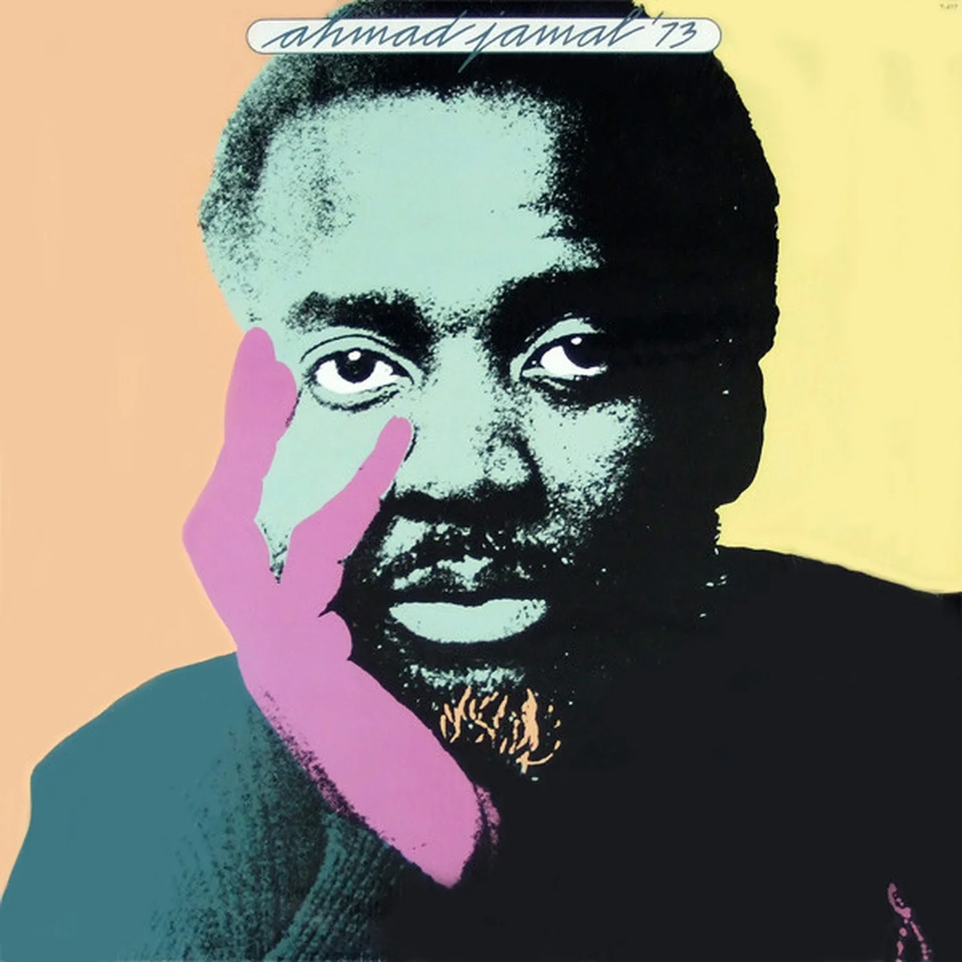Ahmad Jamal '73 album cover — pop-art portrait with hand on cheek