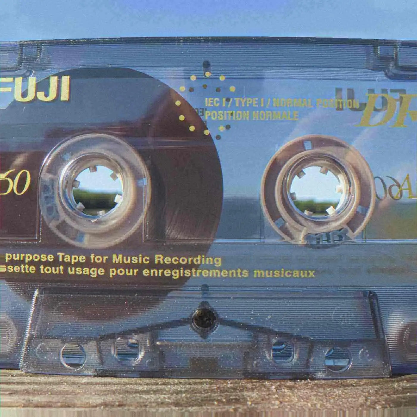A Fuji compact cassette on a ledge. Photo: R. Henrik Nilsson, CC BY 4.0.