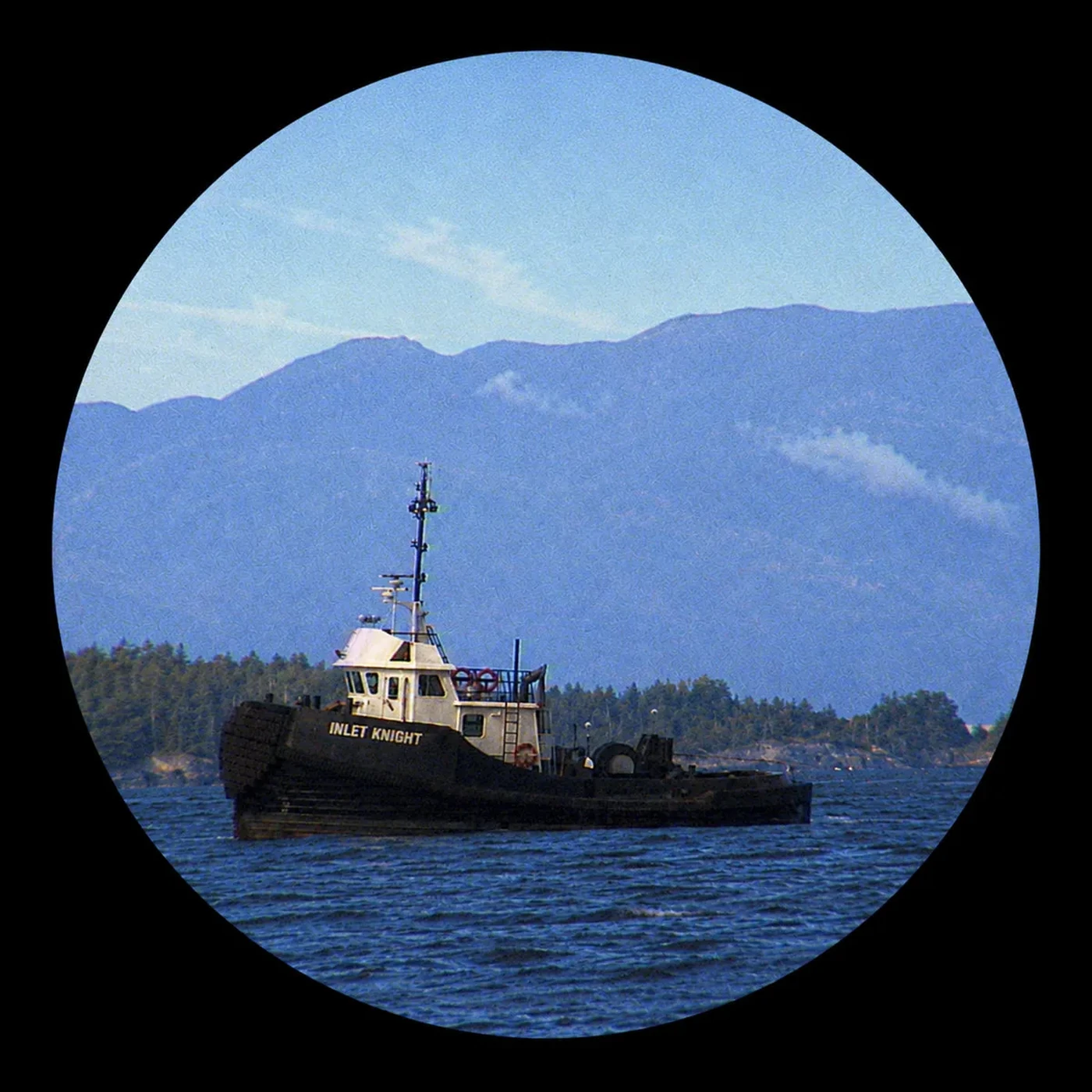 Inlet Knight boat on the water — self-titled album artwork