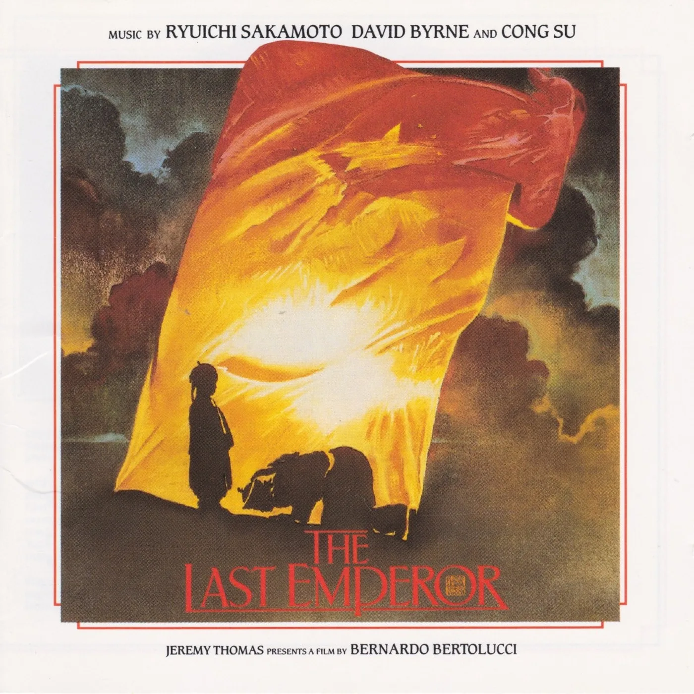The Last Emperor soundtrack cover — child emperor and bowing figure under a yellow banner
