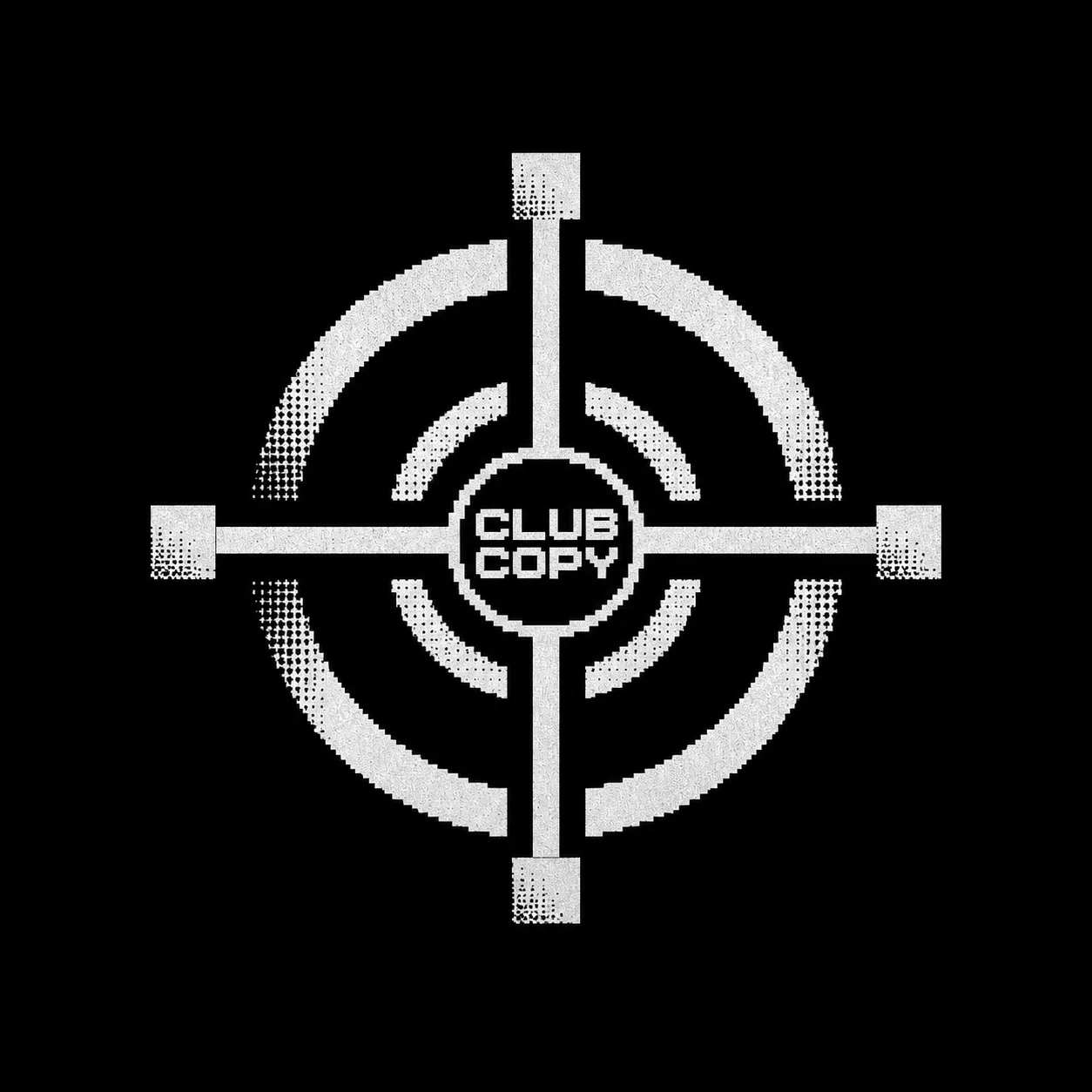 Club Copy crosshair logo on black