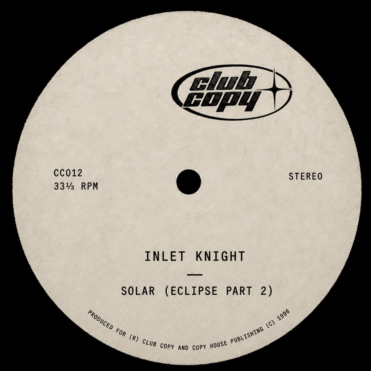 Solar (Eclipse Part 2) — Club Copy CC012 label artwork