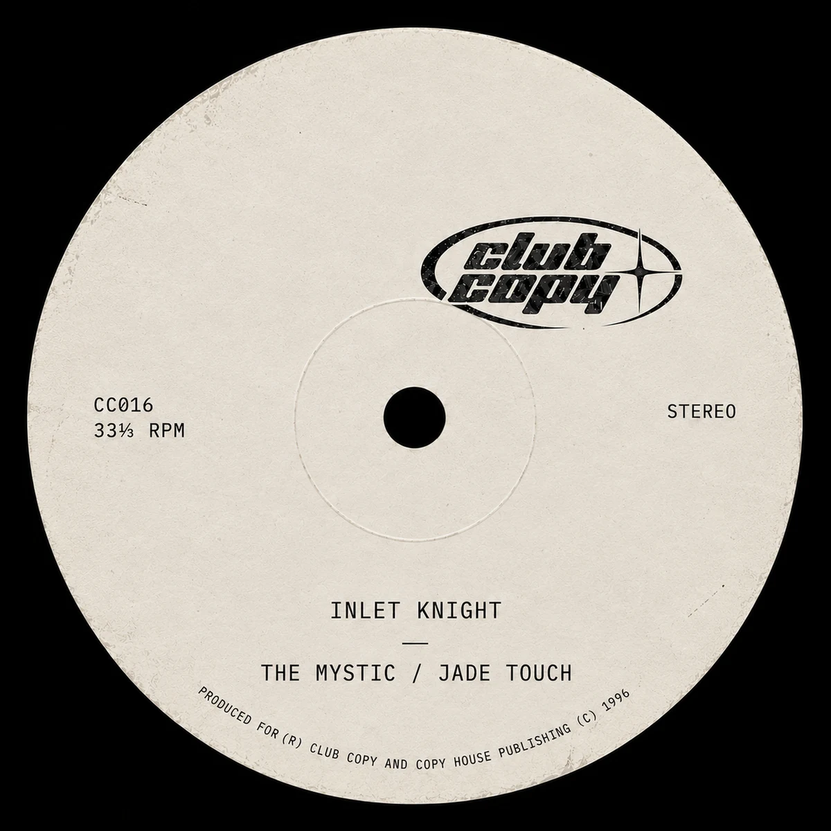 The Mystic / Jade Touch — Club Copy CC016 vinyl label artwork